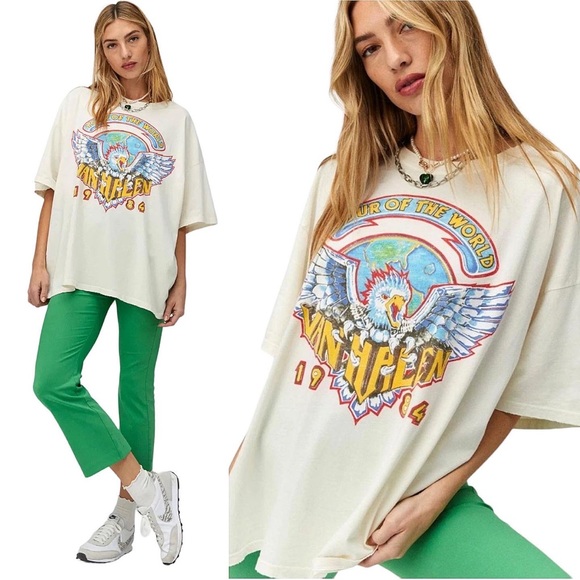 Daydreamer Tops - DAYDREAMER | Van Halen 1984 Tour of the World Merch Tee